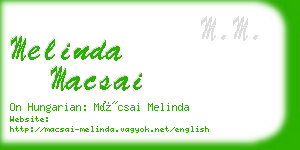 melinda macsai business card